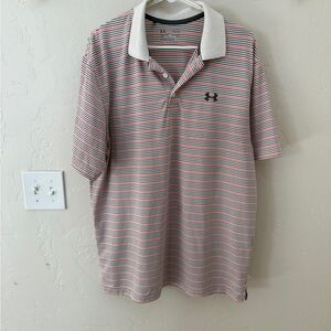 Under Armour Multi-Stripe Performance Polo - White/Red/Black